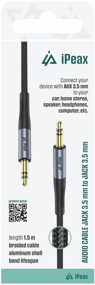 iPEAX Adapteris 3.5mm JACK / 1.5m