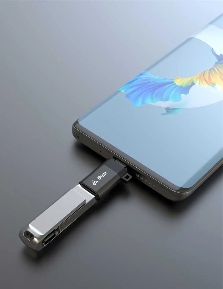 iPEAX USB-C į USB-A OTG adapteris su telefonu