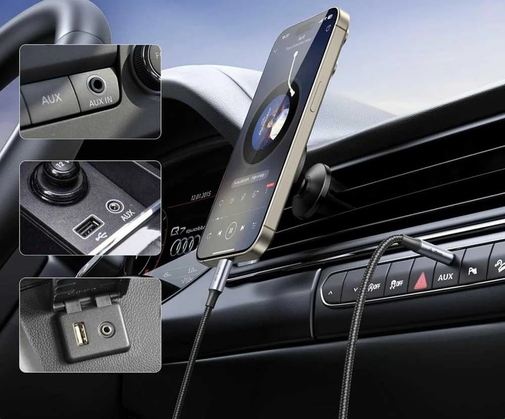 iPEAX USB-C į 3.5mm laidas automobilio AUX jungčiai