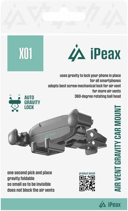 iPEAX X01 Car Mount, Juodas
