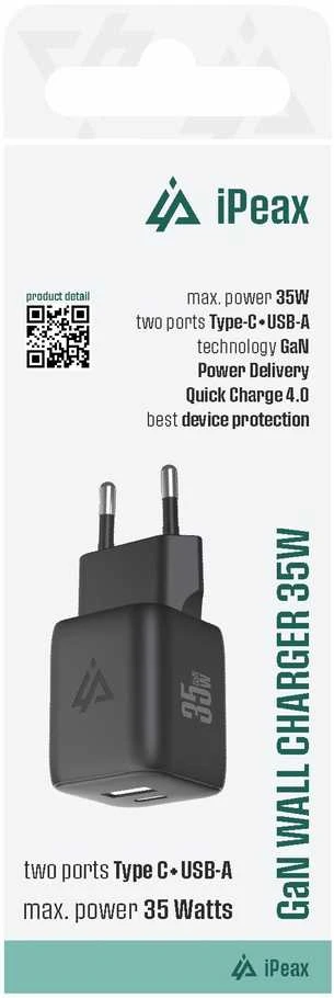 Įkroviklis iPeax GaN USB-C / USB 35W