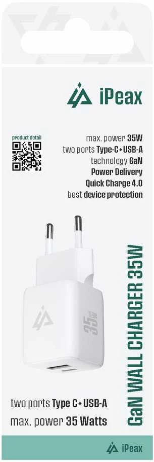 iPeax GaN USB-C / USB įkroviklis 35W