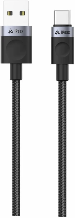 iPEAX USB-A į USB-C audinio kabelis, 1,5 m, USB 2.0, juodas