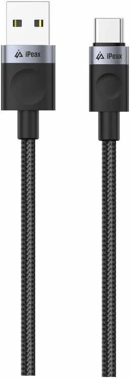iPEAX USB-A į USB-C audinio kabelis, 1,5 m, USB 2.0, juodas