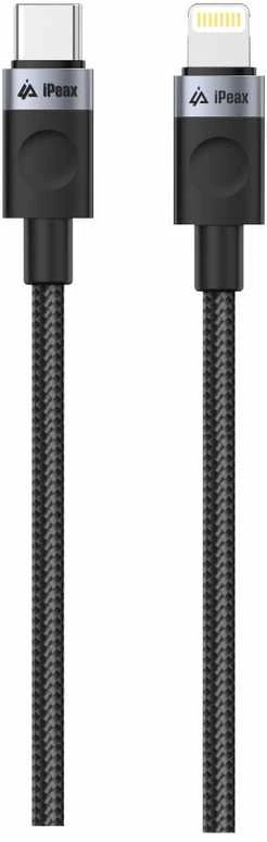 iPEAX USB-C į Lightning pynė laidas, 1 m, USB 2.0, juoda