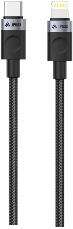 iPEAX USB-C į Lightning pynė laidas, 1 m, USB 2.0, juoda