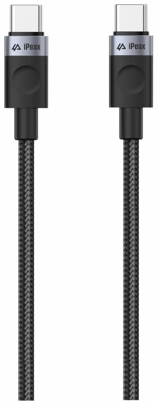 iPEAX USB-C į USB-C audinio kabelis, 1,5 m, USB 2.0, juodas
