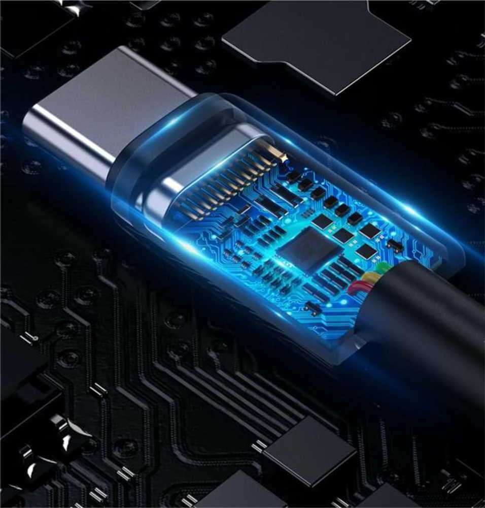 iPEAX USB-C į USB-C audinio kabelis, 1,5 m, USB 2.0, juodas