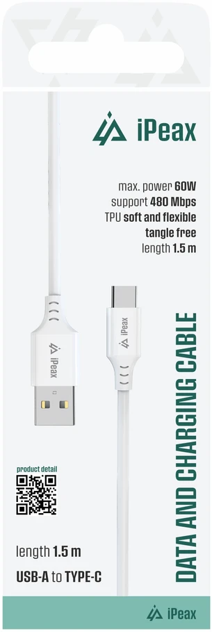 iPEAX 90010117 USB-A / USB-C laidas 1,5 m