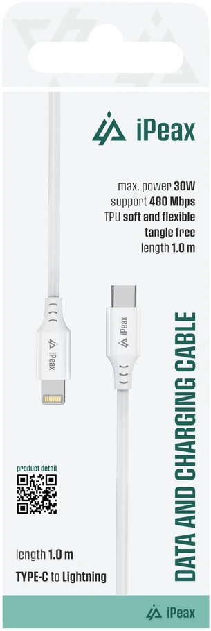 iPEAX 90010111 USB-C / Lightning kabelis 1m