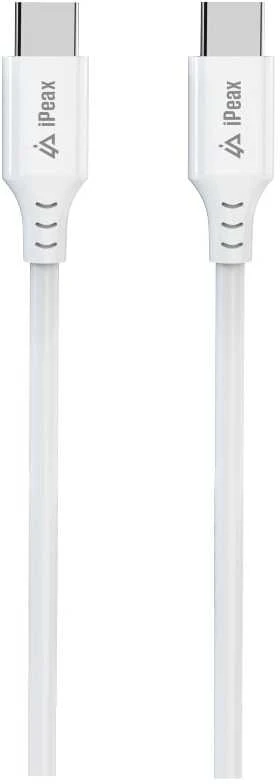 iPEAX TPU USB-C į USB-C laidas, 1,5 m, USB 2.0, baltas