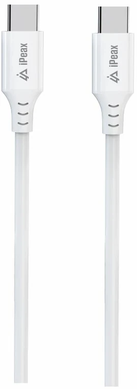iPEAX TPU USB-C į USB-C laidas, 1 m, USB 2.0, baltas