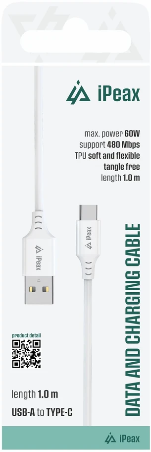 iPEAX 90010113 USB-A / USB-C kabelis 1 m