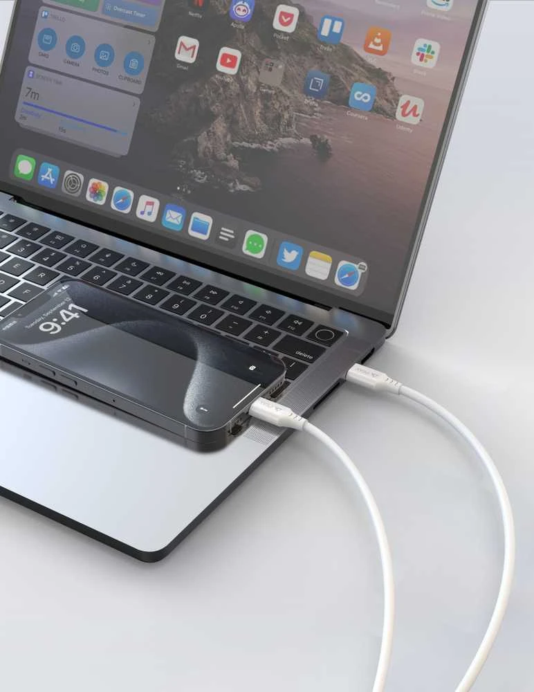 iPEAX TPU USB-C į Lightning kabelis, 1,5 m, USB 2.0, Baltas
