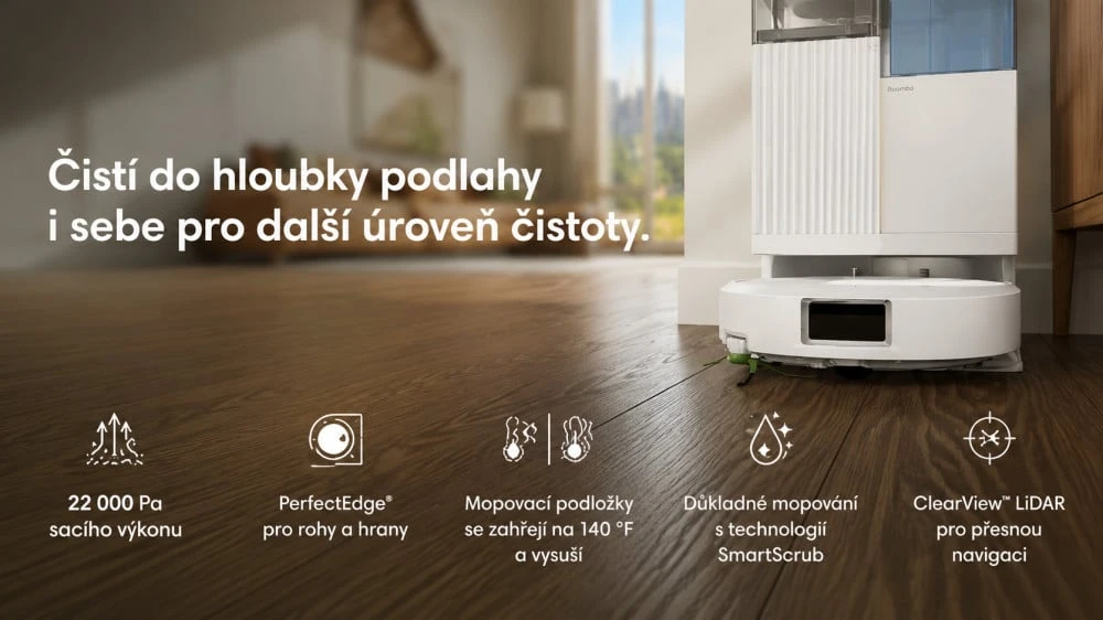 Valymo robotas iRobot Roomba Plus 515 Combo balta + doko stotelė AutoWash