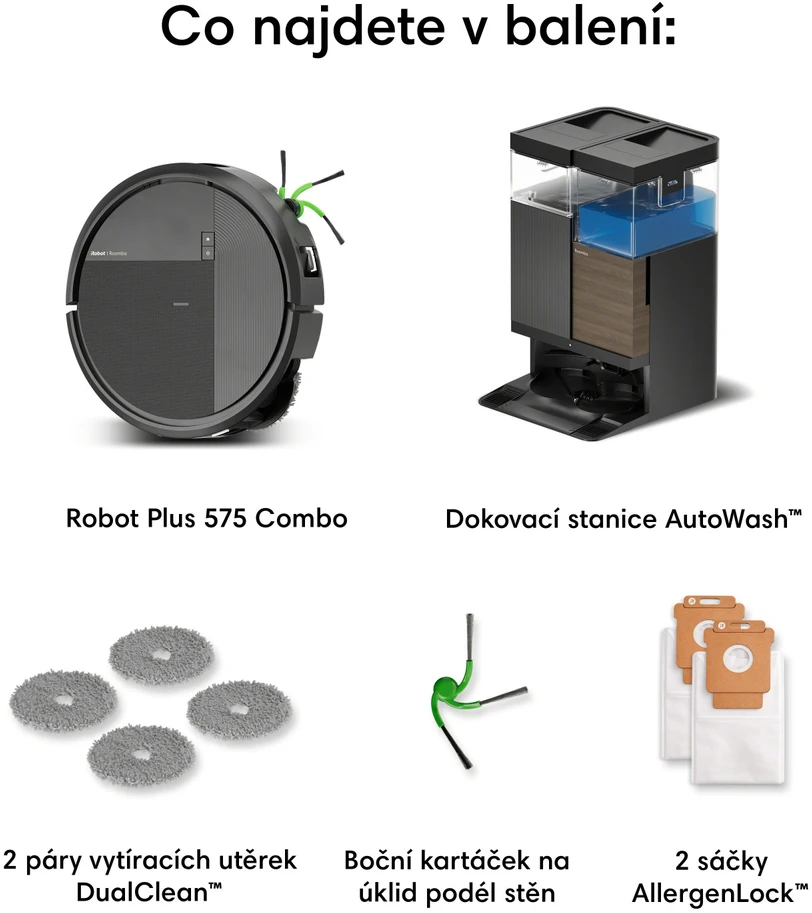 iRobot Roomba Plus 575 Combo + AutoWash Dock (juodas)