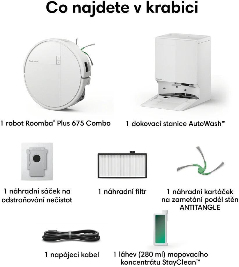 iRobot Roomba Combo 675 Baltas (V185240)
