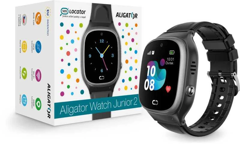 Išmanusis laikrodis „Aligator Alligator Watch Junior 2“, juodas