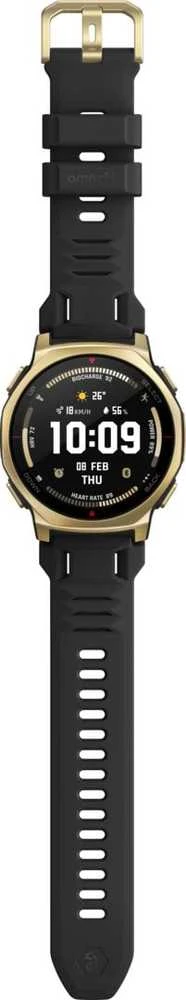 Išmanusis laikrodis „Amazfit T-Rex 3 Pro NFC“, 44 mm su silikoniniu dirželiu, aukso/juodo spalvos