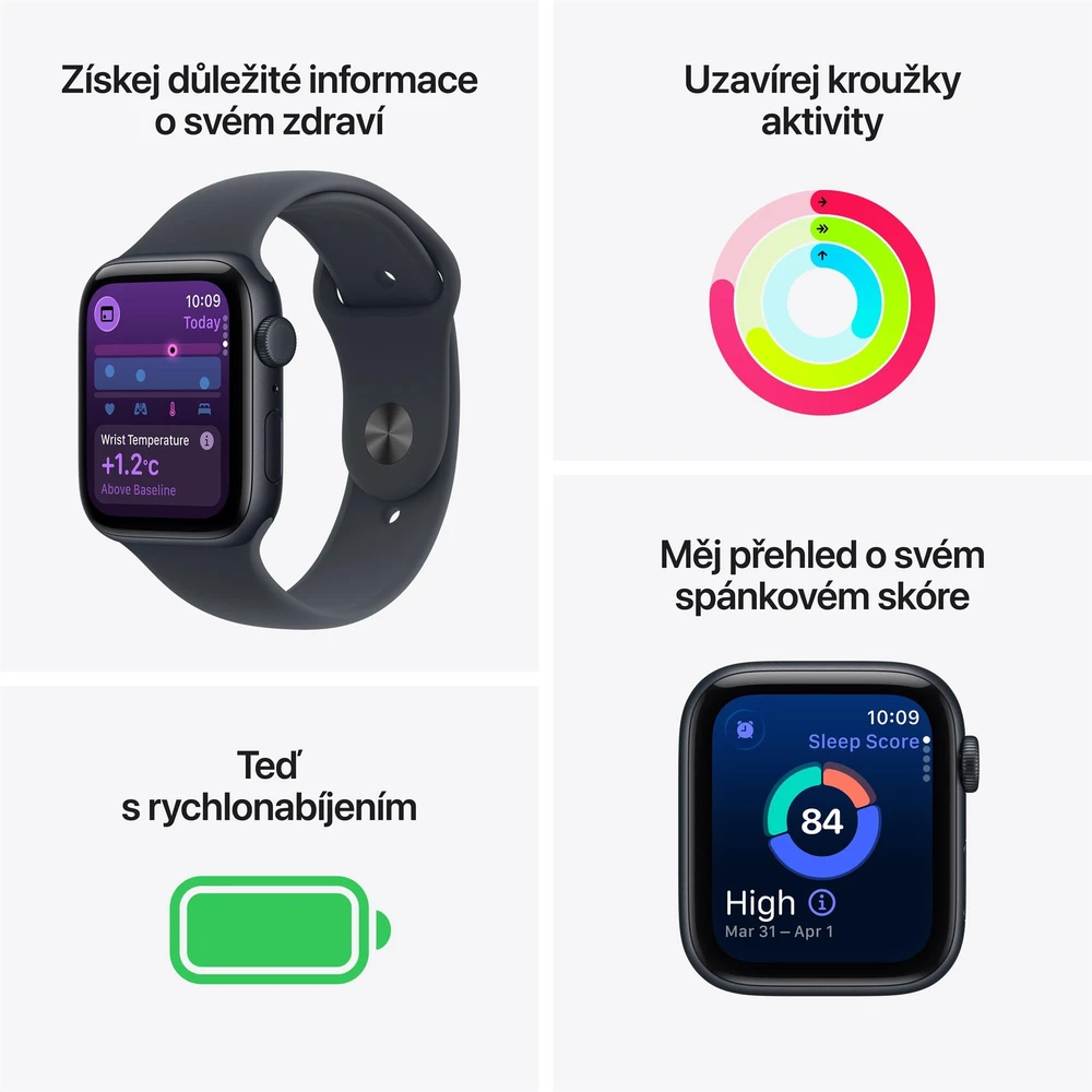 Išmanusis laikrodis Apple Watch SE 3 GPS + Cellular 44mm Starlight Alu Sport S/M Smėlio spalvos (MJLL4MP/A)
