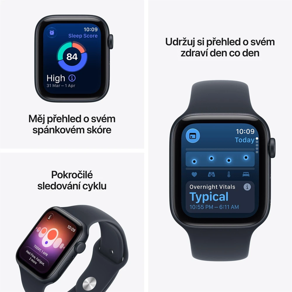 Išmanusis laikrodis Apple Watch SE 3 GPS 40mm Midnight Alu Sport M/L Granatowy (MJL14MP/A)
