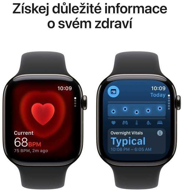 Išmanusis laikrodis Apple Watch series 11 gps + cellular, koperta 42 mm su tytanu w kolorze łupku, dirželis sportowy (juodos spalvos) - dydis m/l