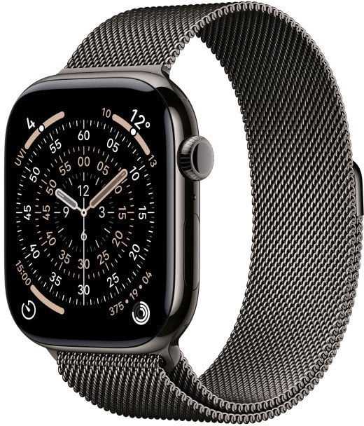 Išmanusis laikrodis Apple Watch series 11 gps + cellular koperta 46 mm su tytanu w kolorze łupku, bransoleta mediolańska w kolorze łupku m/l