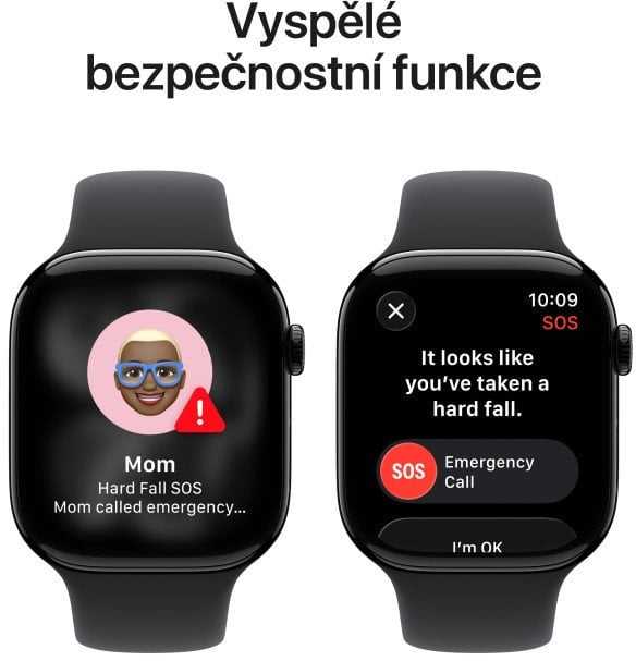 Išmanusis laikrodis „Apple Watch Series 11 GPS + Cellular“, 46 mm, juodos spalvos aliuminio korpusas | Juodas sportinis dirželis – S/M