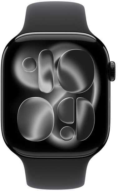 Išmanusis laikrodis Apple Watch series 11 gps + cellular koperta 46 mm su aliuminio w kolorze onyksu, dirželis sportowy (juodos spalvos) - dydis m/l