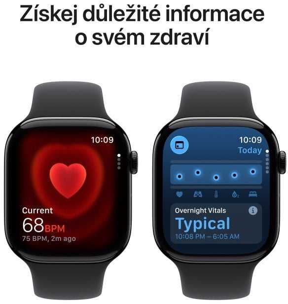 Išmanusis laikrodis „Apple Watch Series 11 GPS + Cellular“, 46 mm, juodos spalvos aliuminio korpusas | Juodas sportinis dirželis – S/M