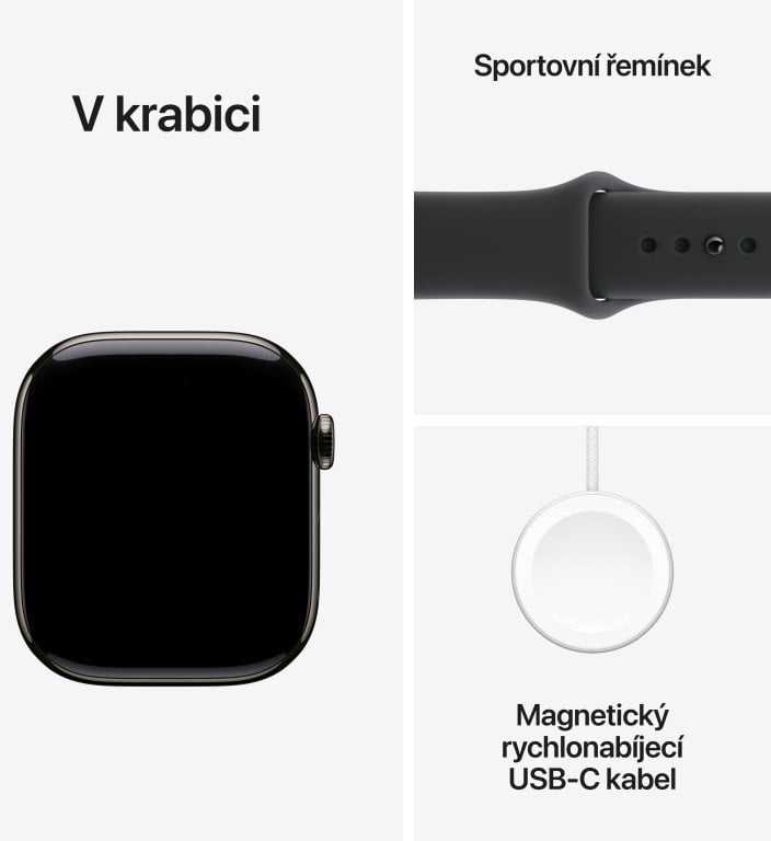 Išmanusis laikrodis Apple Watch 11 GPS + Cellular 46mm Slate Titanium Sport Band S/M Juodas (MFD14MP/A)