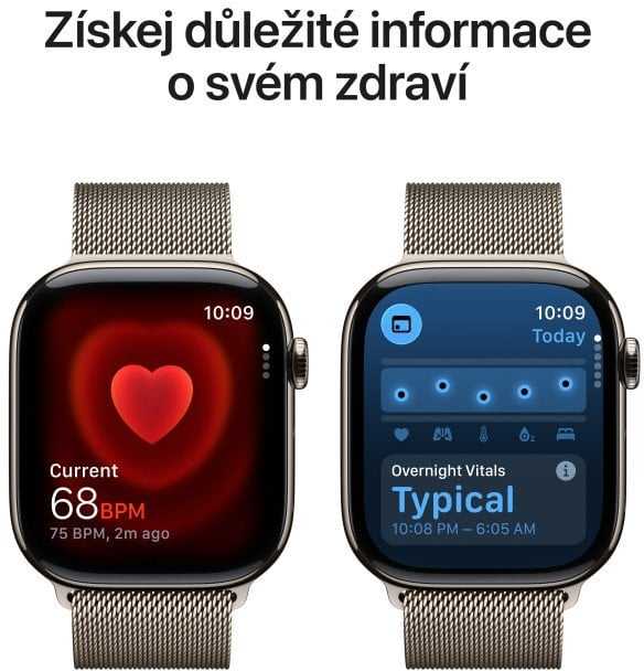 Išmanusis laikrodis Apple Watch 11 GPS + Cellular 46mm Natural Titanium Milanese Loop S/M Pilka (MFCY4MP/A)