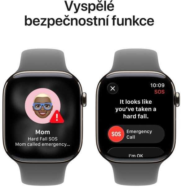 Išmanusis laikrodis Apple Watch series 11 gps + cellular, koperta 46 mm su tytanu w kolorze naturalnym, dirželis sportowy w kolorze górskiej szarości - dydis m/l
