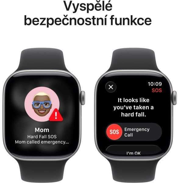 Išmanusis laikrodis „Apple Watch Series 11 GPS + Cellular“, 46 mm, kosminės pilkos spalvos aliuminio korpusas su juodu sportiniu dirželiu – M/L