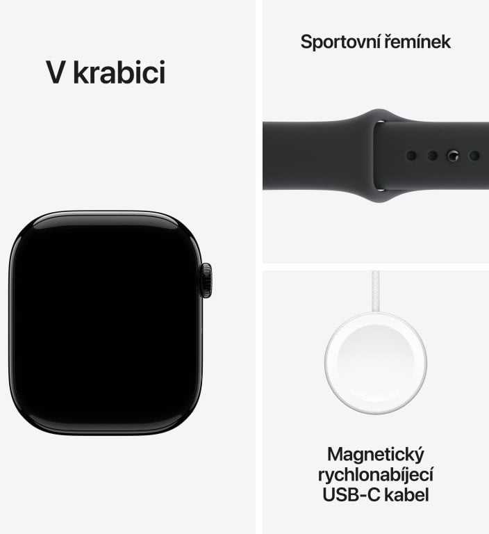 Išmanusis laikrodis „Apple Watch Series 11 GPS + Cellular“, 46 mm, juodos spalvos aliuminio korpusas | Juodas sportinis dirželis – S/M
