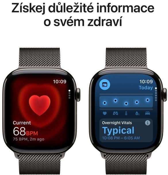 Išmanusis laikrodis Apple Watch Series 11 GPS + Cellular 46 mm šiferio titano korpusas su šiferio Milanese kilpele – S/M