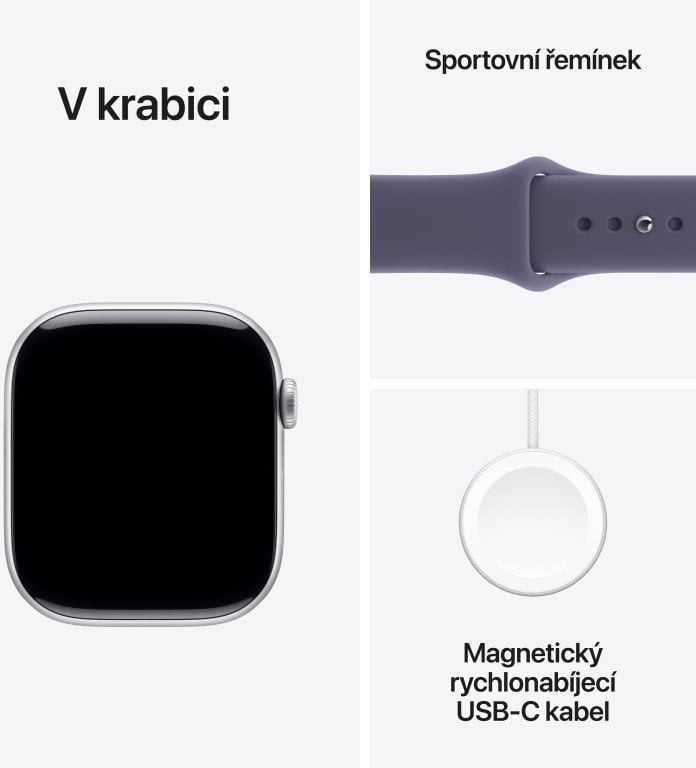 Išmanusis laikrodis Apple Watch series 11 gps+cellular koperta 46 mm su aliuminio sidabro spalvos, dirželis sportowy w kolorze mlecznego fioletu - dydis m/l