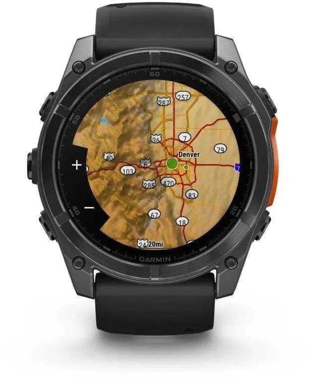 Išmanusis laikrodis Garmin Fenix 8 – 51 mm, AMOLED Skalūno pilkos spavos korpusas su juodu silikono dirželiu