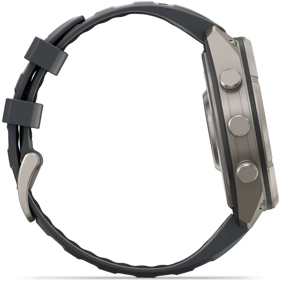 Išmanusis laikrodis Garmin fenix 9 Pro – inReach, 47mm, Titanium with Graphite/Juodas Silicone Band