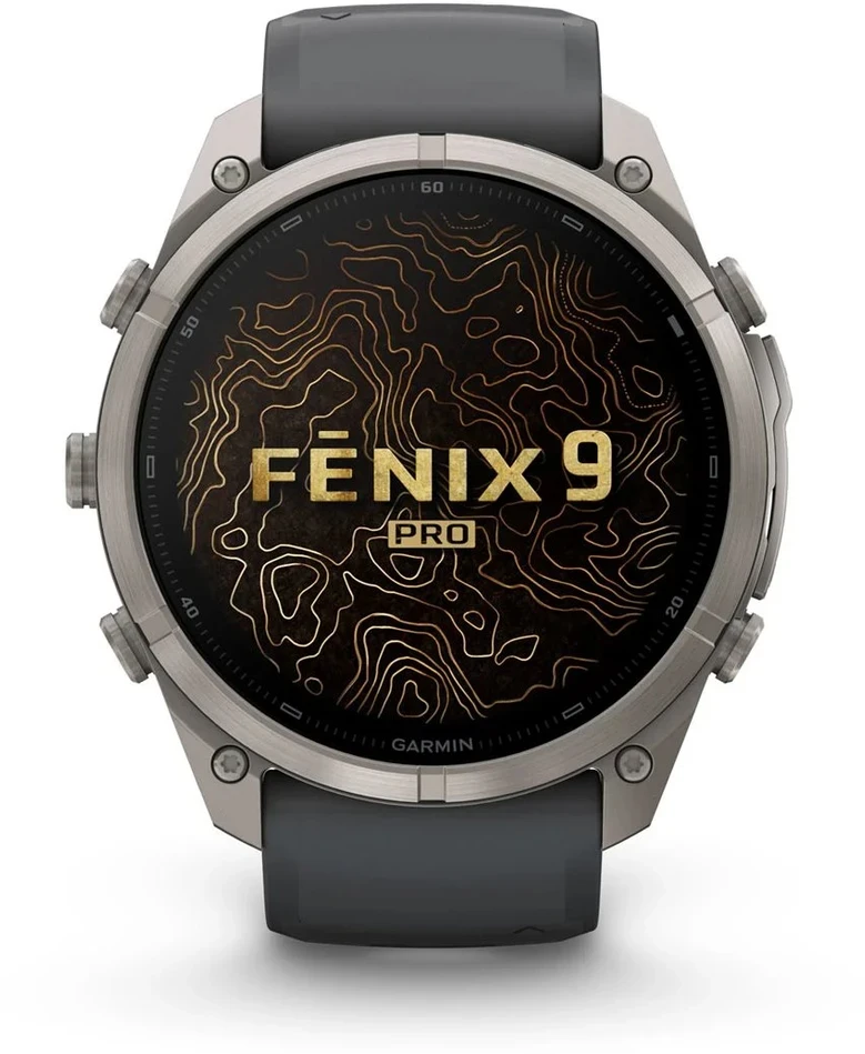 Išmanusis laikrodis Garmin fenix 9 Pro – inReach, 51mm, Titanium with Graphite/Juodas Silicone Band