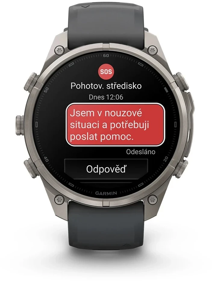 Išmanusis laikrodis Garmin fenix 9 Pro – inReach, 47mm, Titanium with Graphite/Juodas Silicone Band