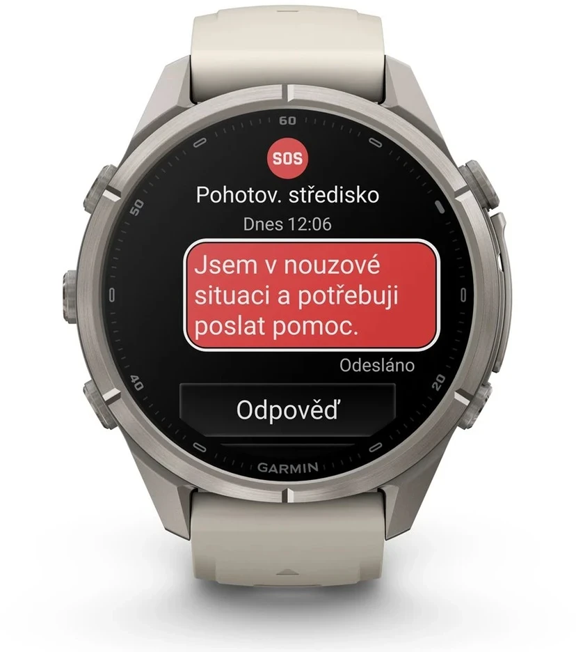 Išmanusis laikrodis Garmin fenix 9 Pro – inReach, 43mm, Titanium with Fog Pilkas/Dark Sandstone Silicone Band