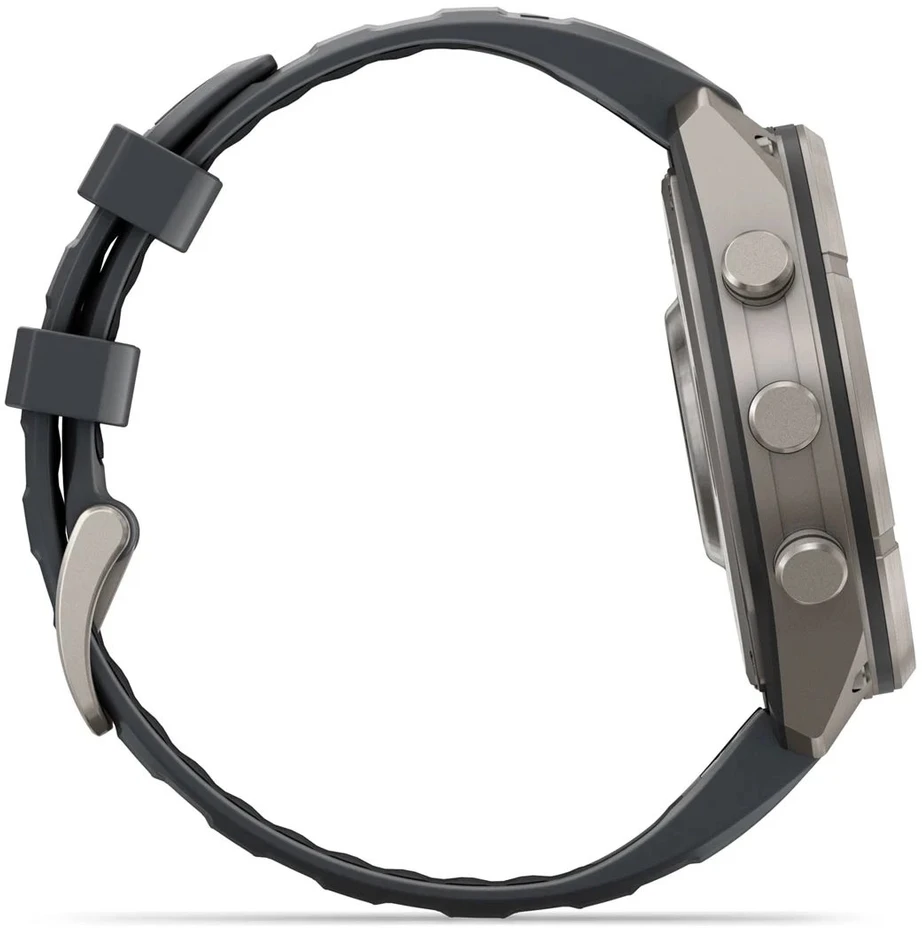 Išmanusis laikrodis Garmin fenix 9 Pro – 47mm, Titanium with Graphite/Juodas Silicone Band