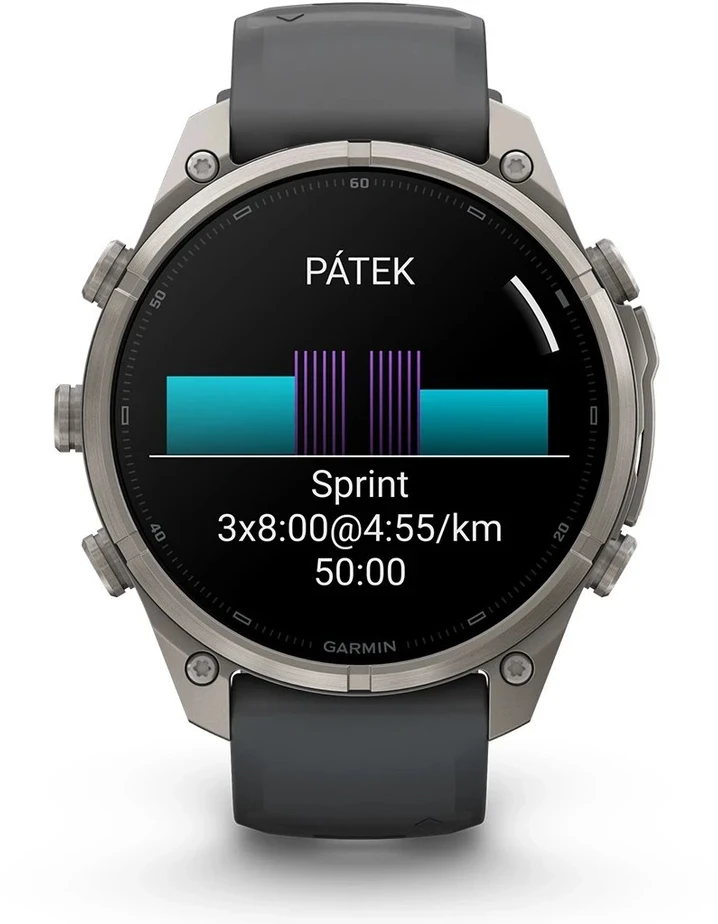 Išmanusis laikrodis Garmin fenix 9 Pro – inReach, 47mm, Titanium with Graphite/Juodas Silicone Band