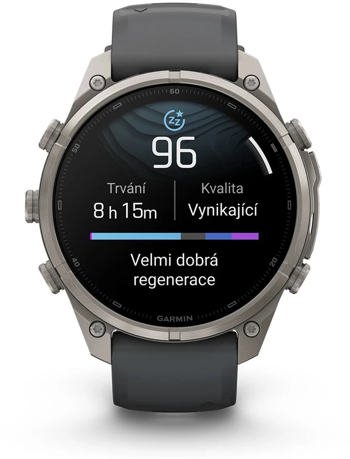 Išmanusis laikrodis Garmin fenix 9 Pro – 47mm, Titanium with Graphite/Juodas Silicone Band