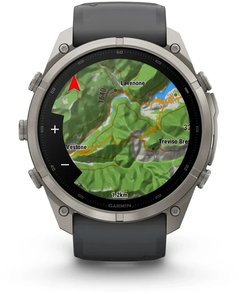 Išmanusis laikrodis Garmin fenix 9 Pro – 51mm, Titanium with Graphite/Juodas Silicone Band