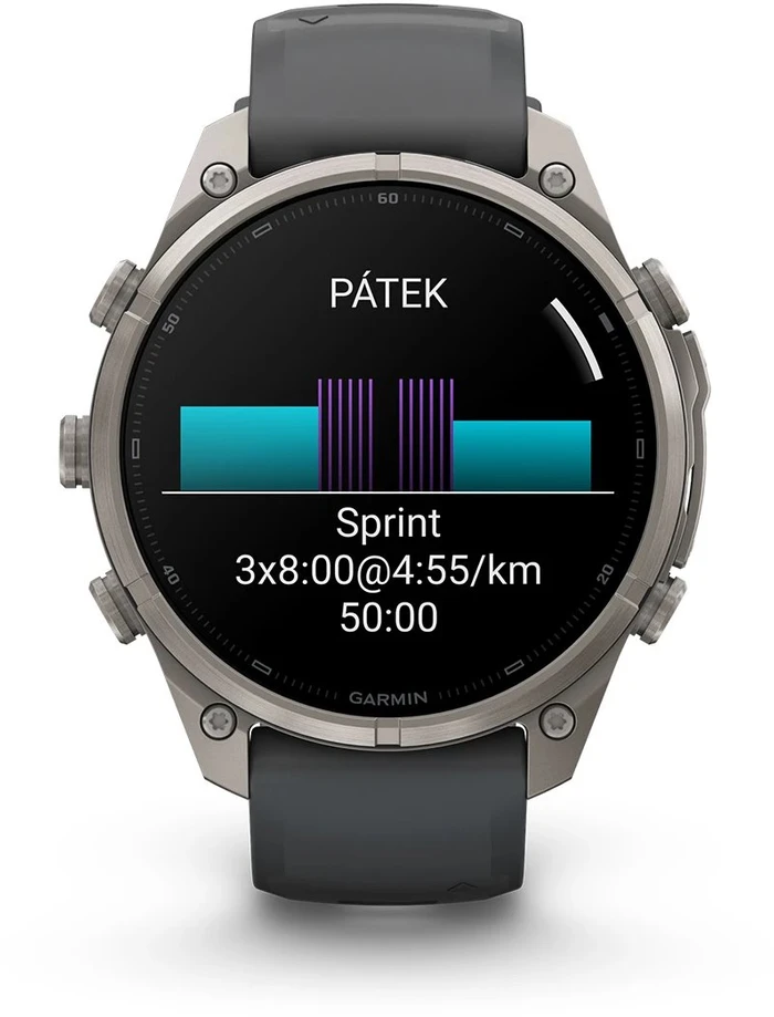 Išmanusis laikrodis Garmin fenix 9 Pro – 47mm, Titanium with Graphite/Juodas Silicone Band