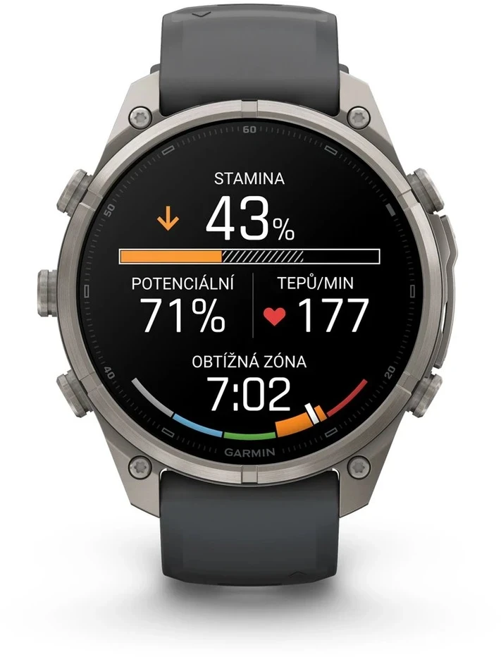 Išmanusis laikrodis Garmin fenix 9 Pro – inReach, 47mm, Titanium with Graphite/Juodas Silicone Band