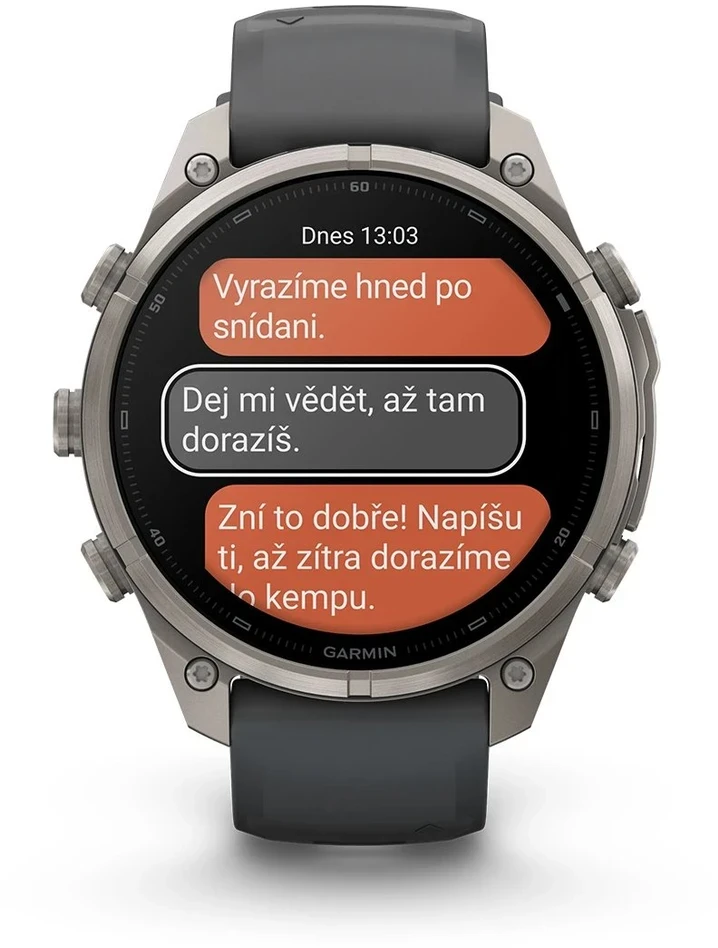 Išmanusis laikrodis Garmin fenix 9 Pro – inReach, 47mm, Titanium with Graphite/Juodas Silicone Band