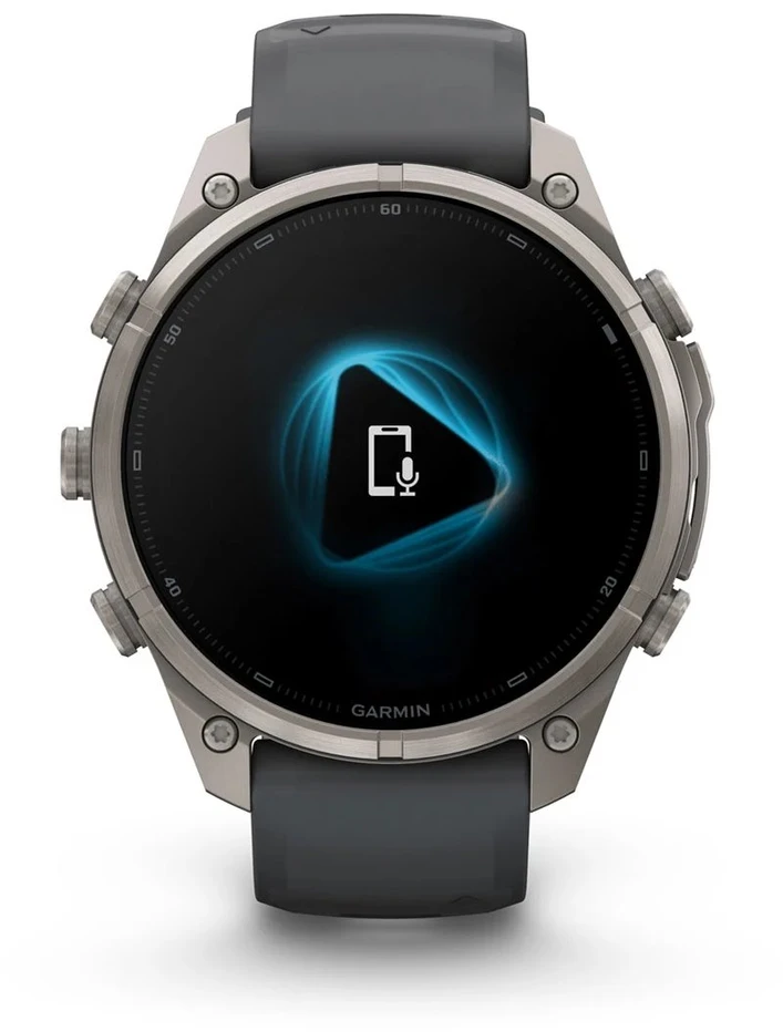 Išmanusis laikrodis Garmin fenix 9 Pro – 47mm, Titanium with Graphite/Juodas Silicone Band
